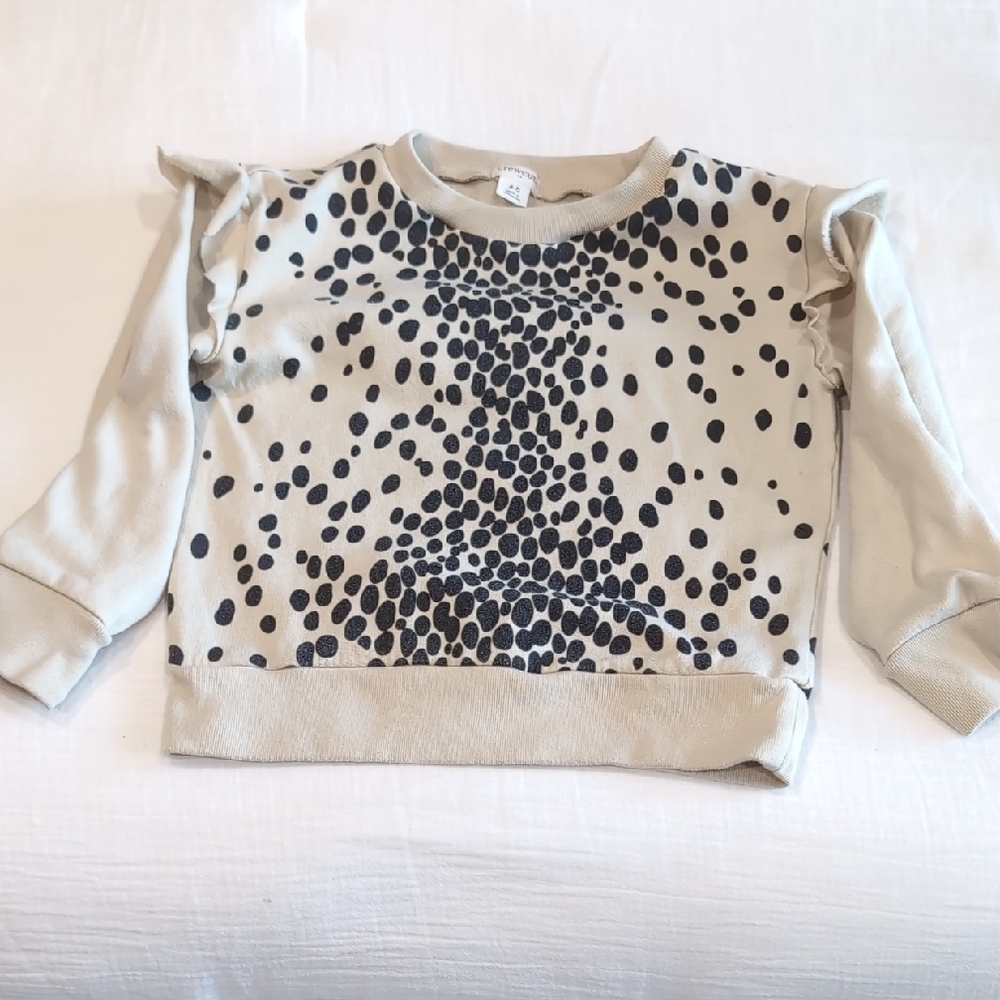 Crewcuts Cream and Black Spotted Sweatshirt